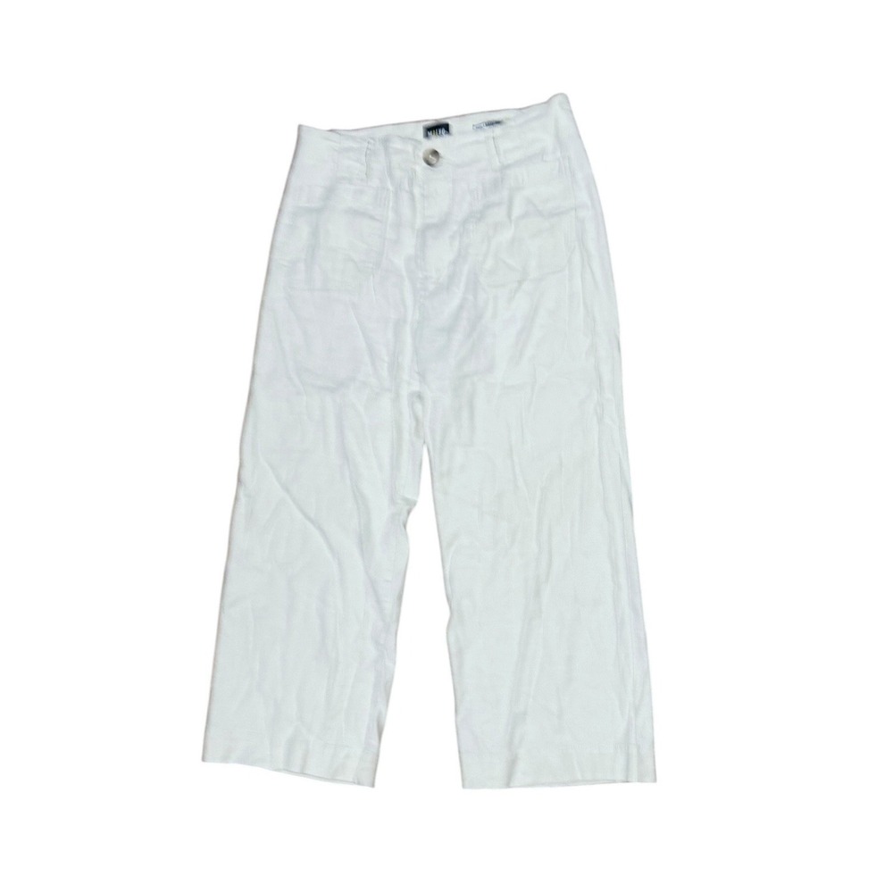 Maeve The Colette by Anthropologie Women's 30p Wide Leg Crop Pants Linen Ivory